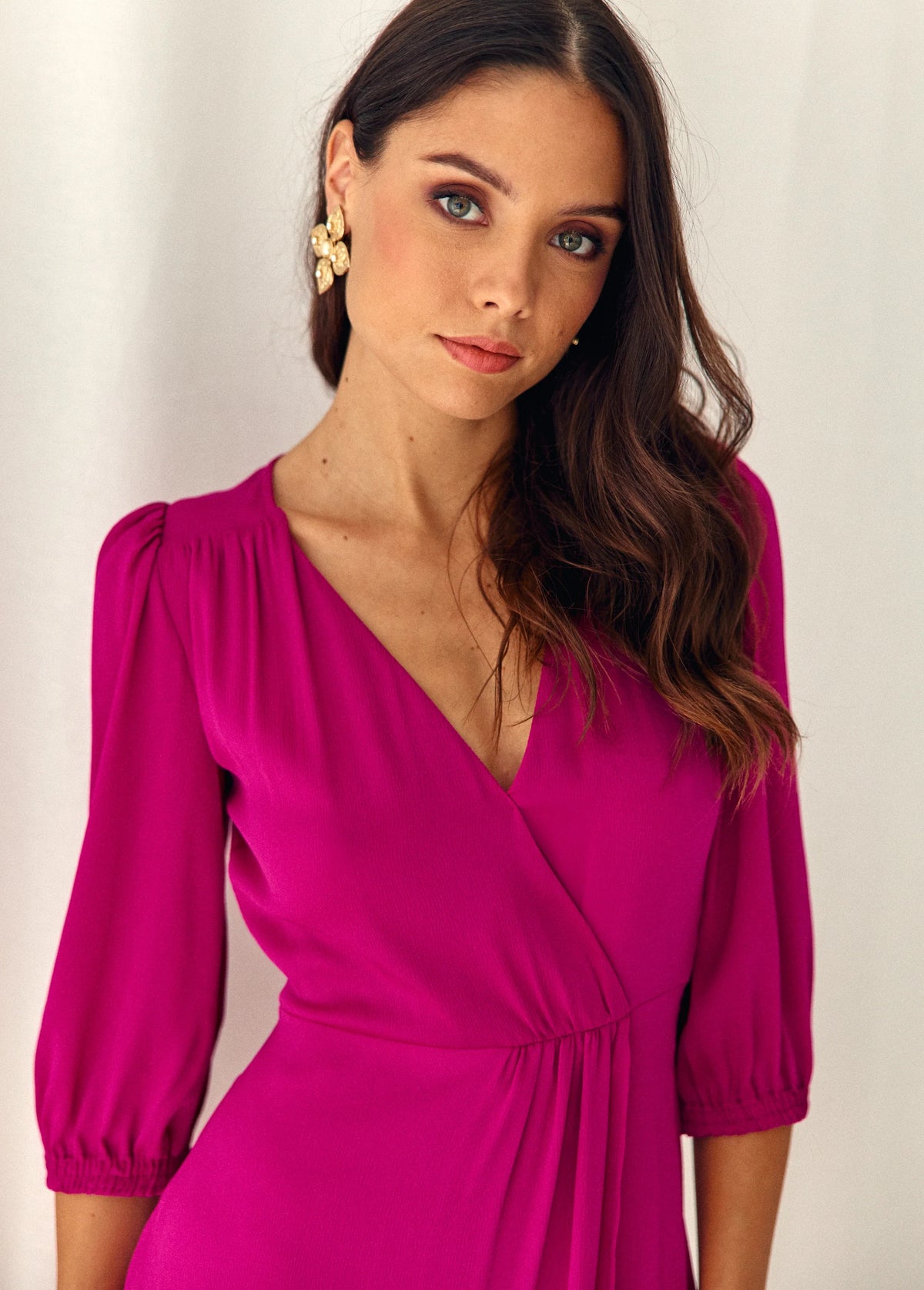 Vestido Teodora magenta violáceo