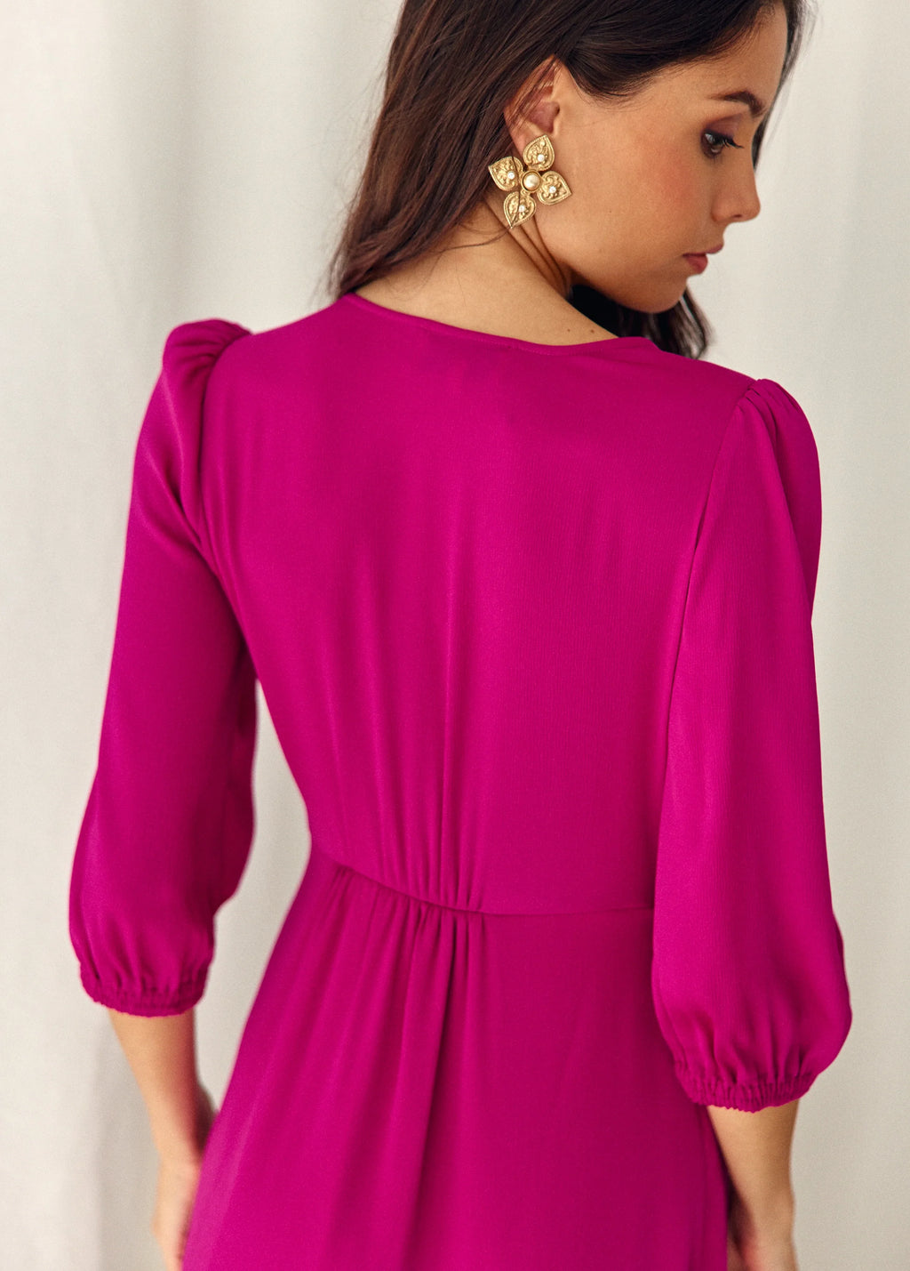 Vestido Teodora magenta violáceo