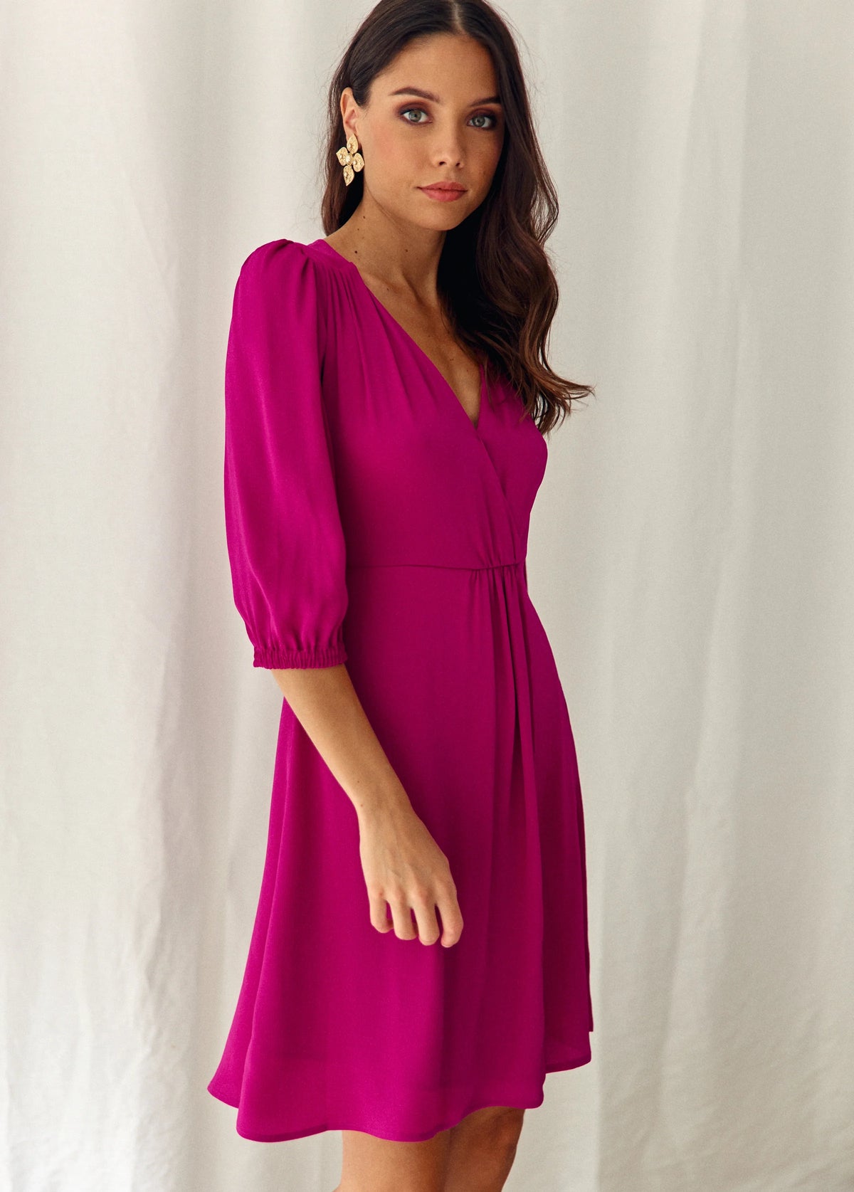 Vestido Teodora magenta violáceo