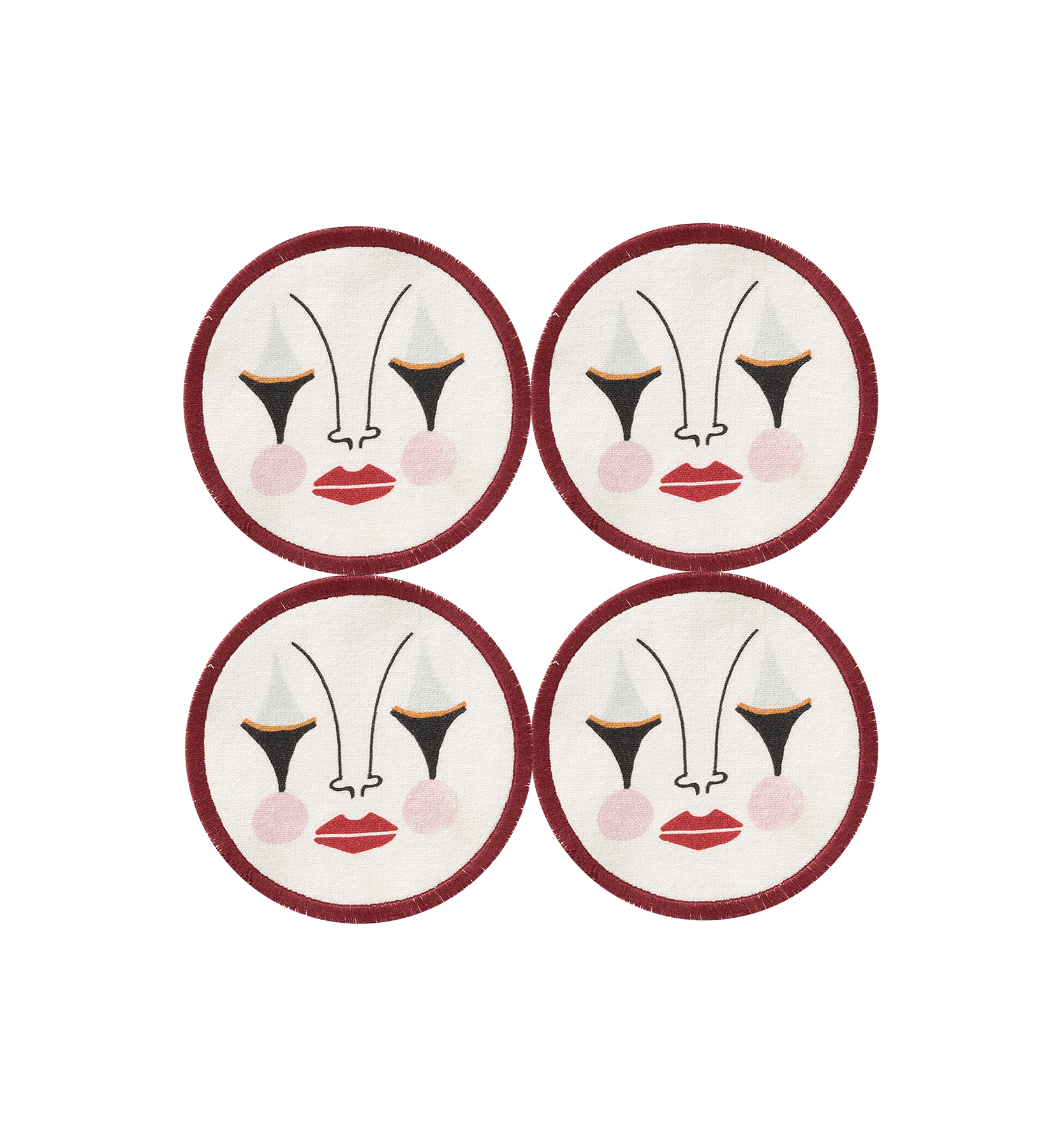 Dessous De Verre Pierrot - Lot De 4