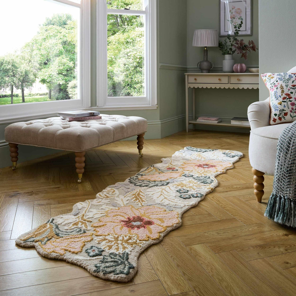 Alfombra de pasillo de lana Daphne