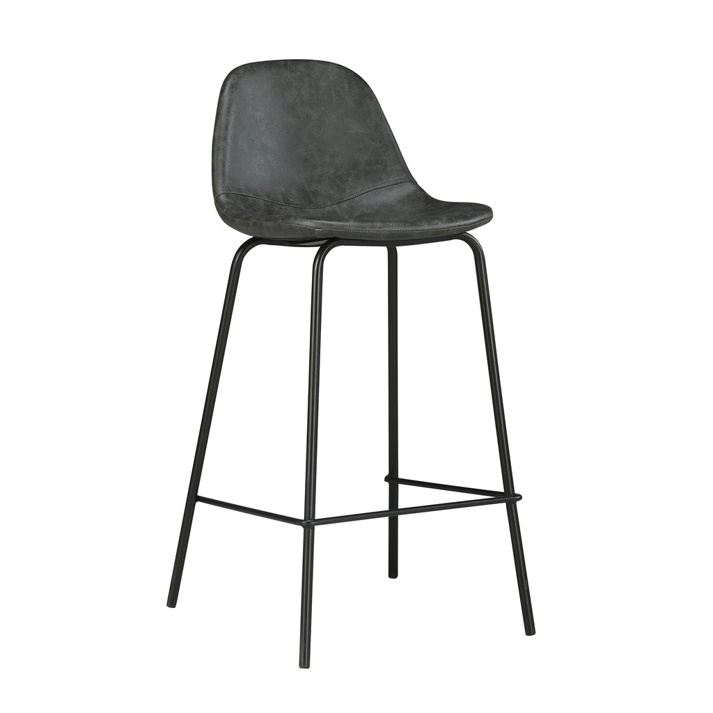 Henrik - Lot De 2 Chaises Pour Îlot Central En Cuir Synthétique Gris