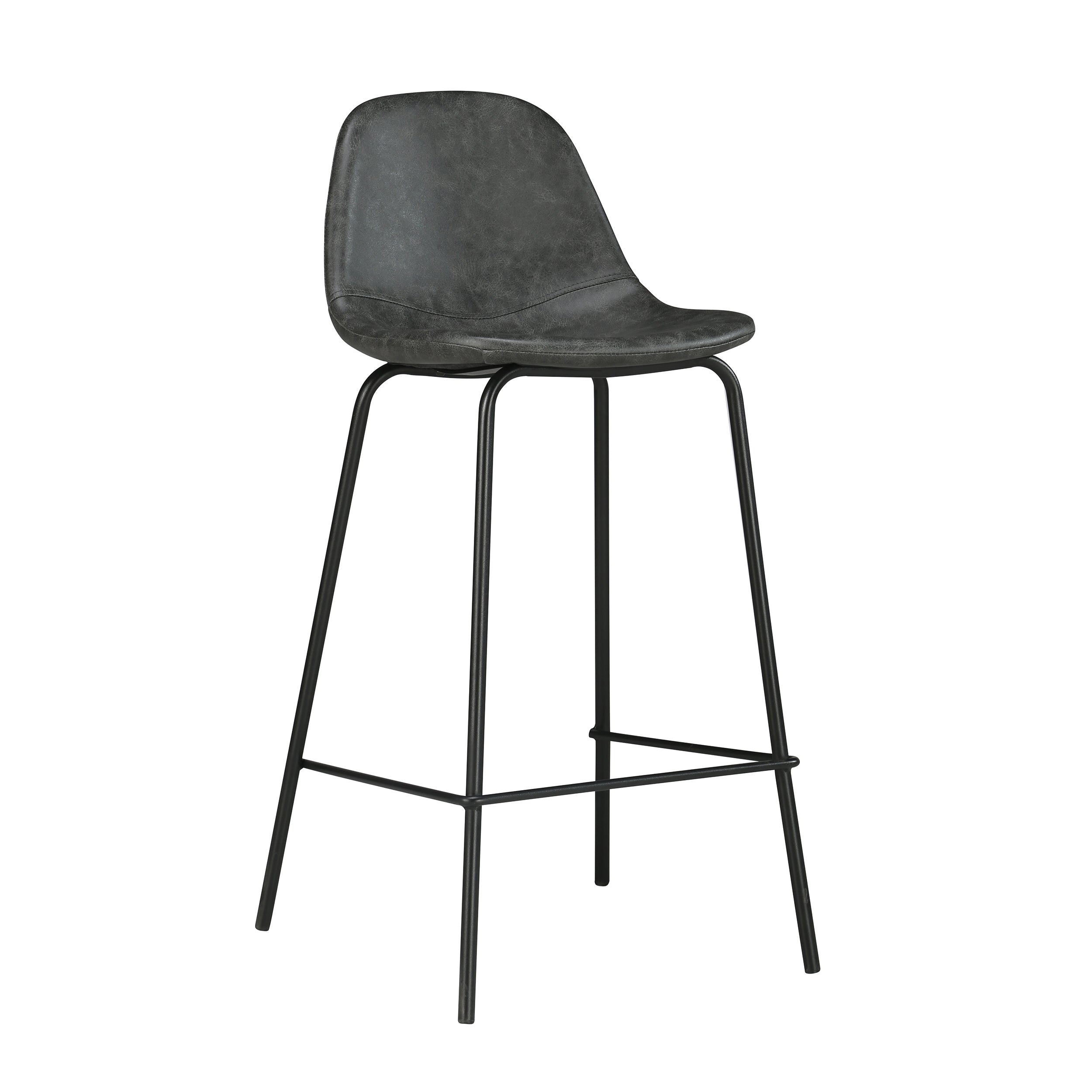 Henrik - Lot De 2 Chaises Pour Îlot Central En Cuir Synthétique Gris
