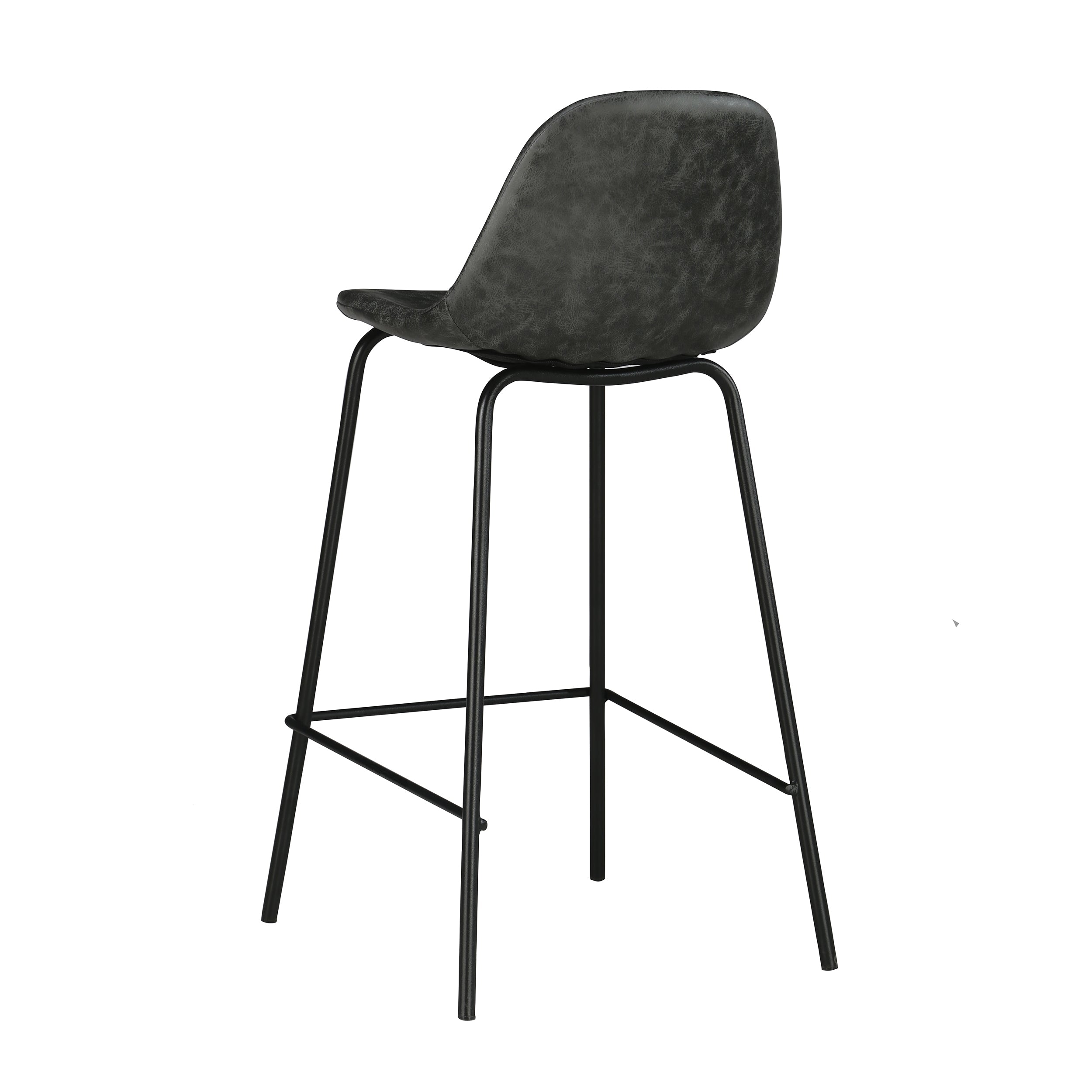 Henrik - Lot De 2 Chaises Pour Îlot Central En Cuir Synthétique Gris