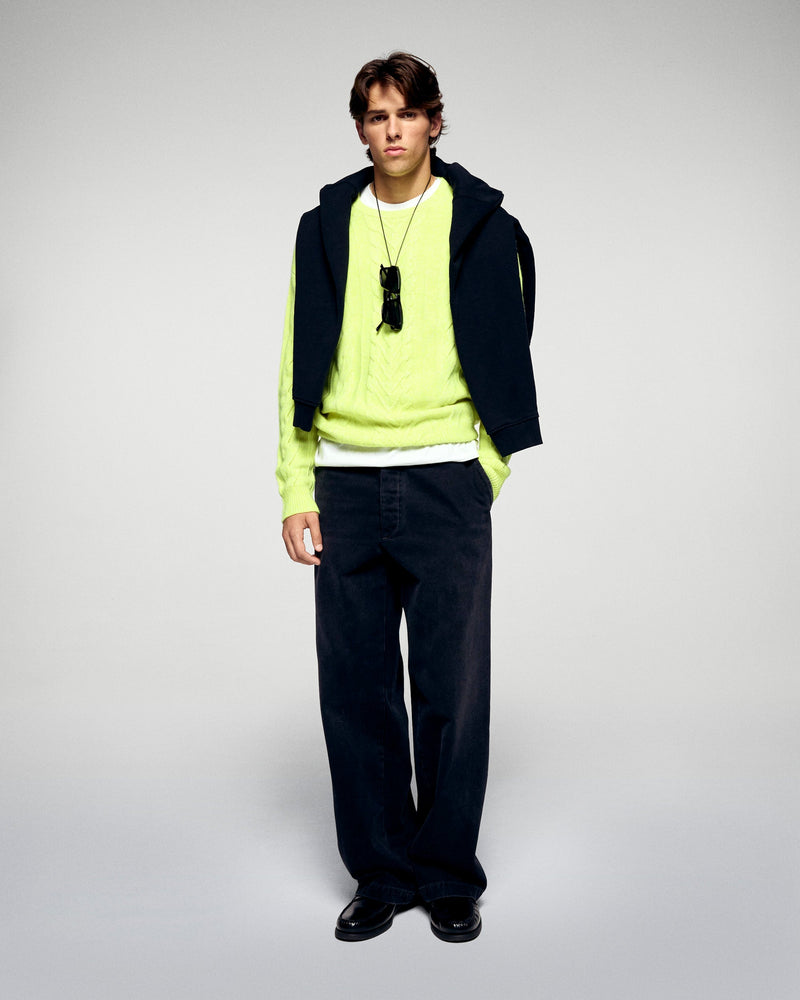 Round Neck Sweater - Yellow Neon - Men