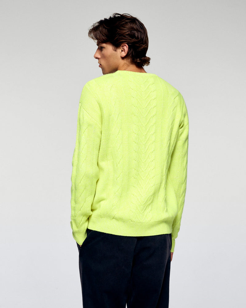 Round Neck Sweater - Yellow Neon - Men