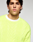 Round Neck Sweater - Yellow Neon - Men