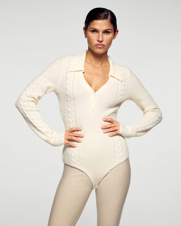 Body Manches Longues À Torsades - Ecru - Femme
