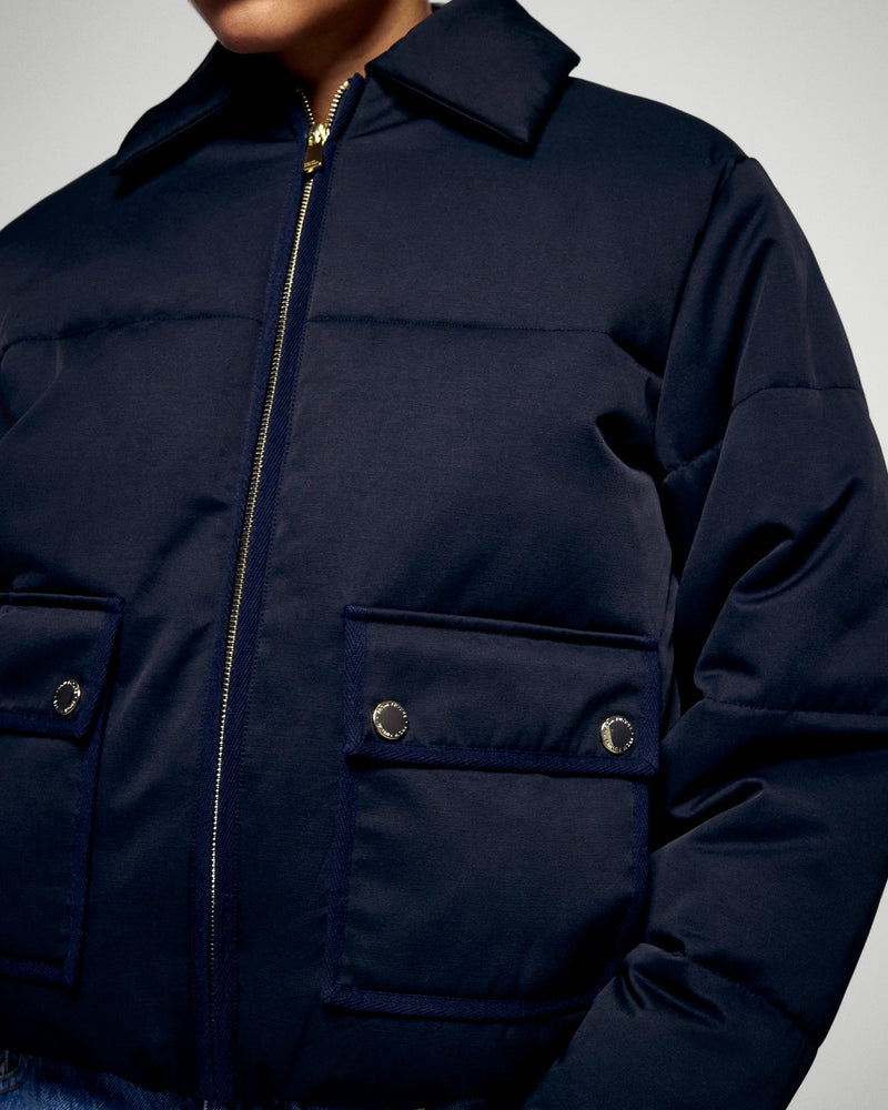 Doudoune À Poches - Navy - Femme