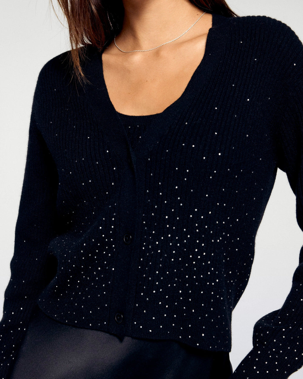 Jersey cárdigan - Negro - Mujer