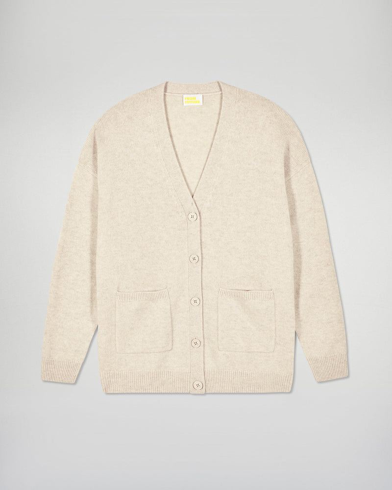 Pull Cardigan - Beige Chiné - Femme