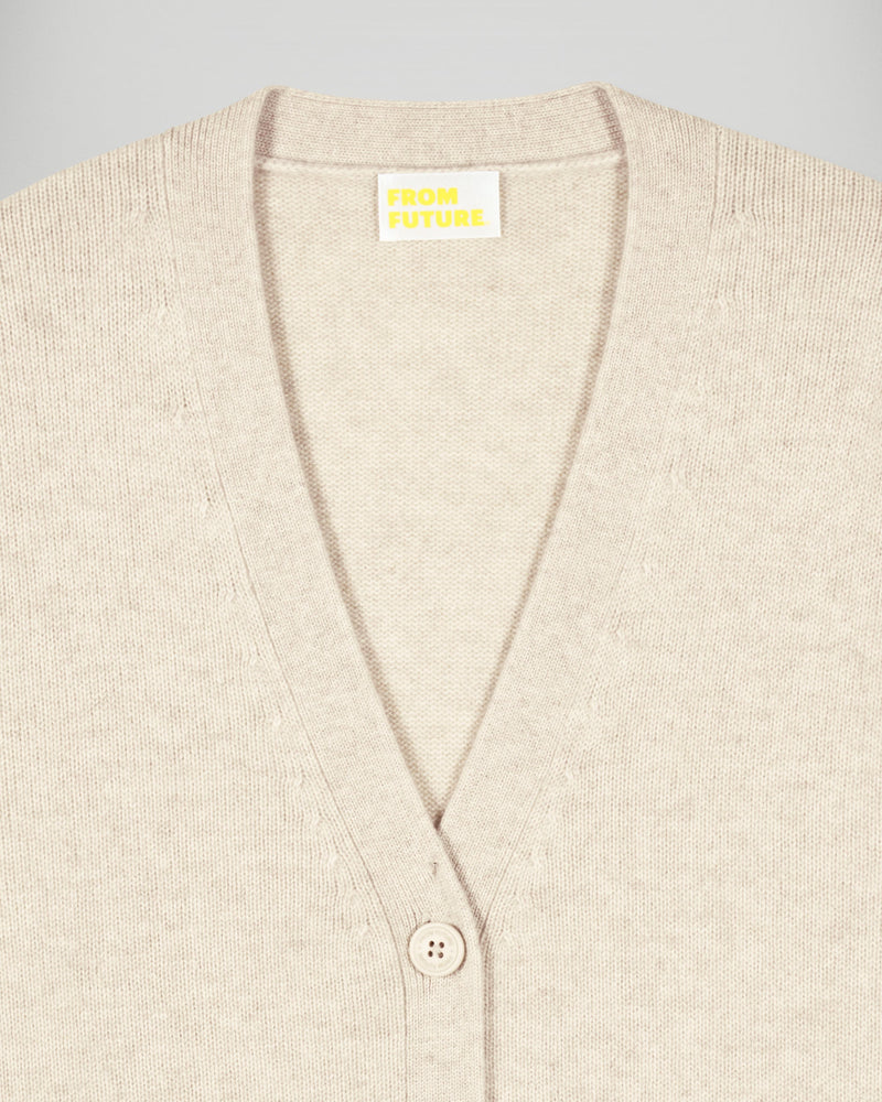 Pull Cardigan - Beige Chiné - Femme