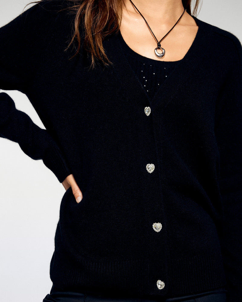 Pull Cardigan - Noir - Femme