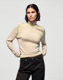 Pull Col Roulé - Beige Chiné - Femme