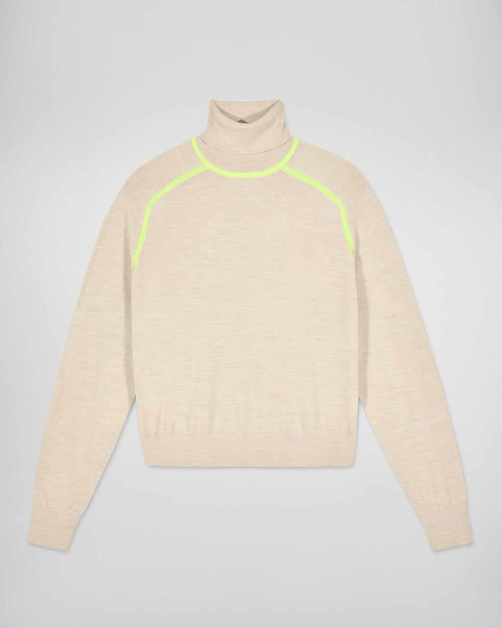 Pull Col Roulé - Beige Chiné - Femme