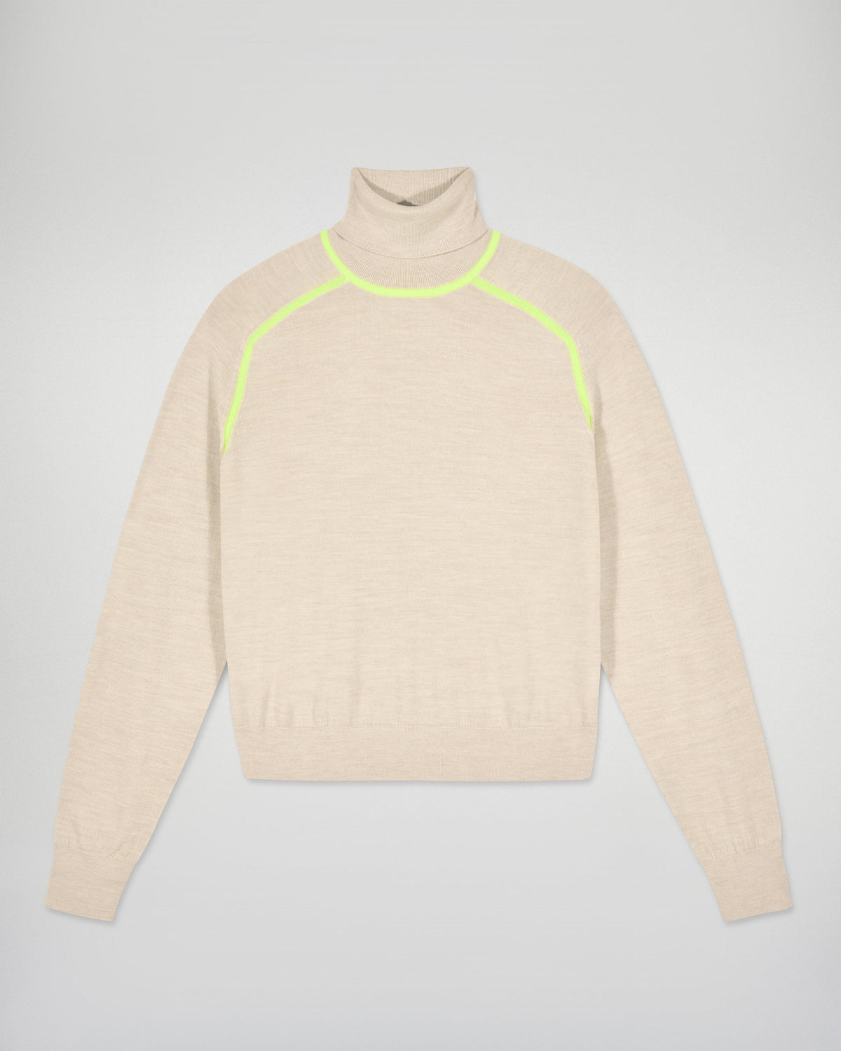Pull Col Roulé - Beige Chiné - Femme