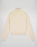 Pull Col Roulé - Beige Chiné - Femme