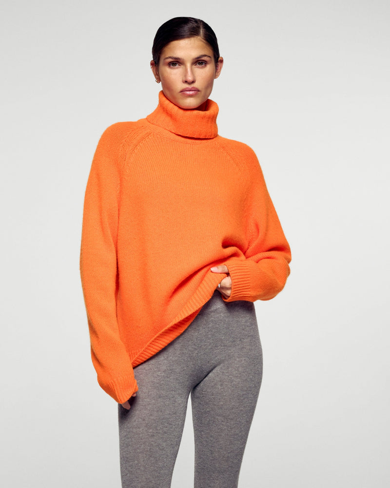 Pull Col Roulé Oversize - Golden Orange - Femme