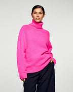 Jersey de cuello alto oversize - Cosmic Pink - Mujer