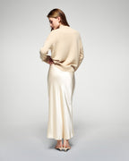 Maglione Collo Alto Cuore - Beige Melange - Donna