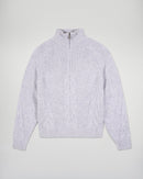 Pull Col Camionneur À Torsades - Gris Chiné Clair - Femme