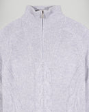 Pull Col Camionneur À Torsades - Gris Chiné Clair - Femme