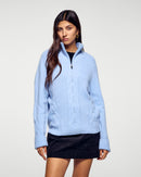 Pull Col Camionneur À Torsades - Smooth Blue - Femme