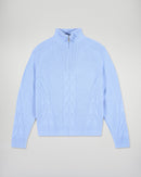 Pull Col Camionneur À Torsades - Smooth Blue - Femme