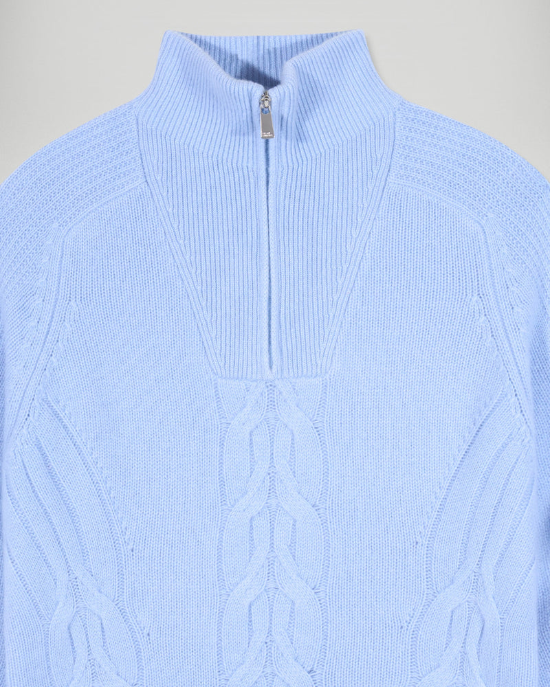 Pull Col Camionneur À Torsades - Smooth Blue - Femme
