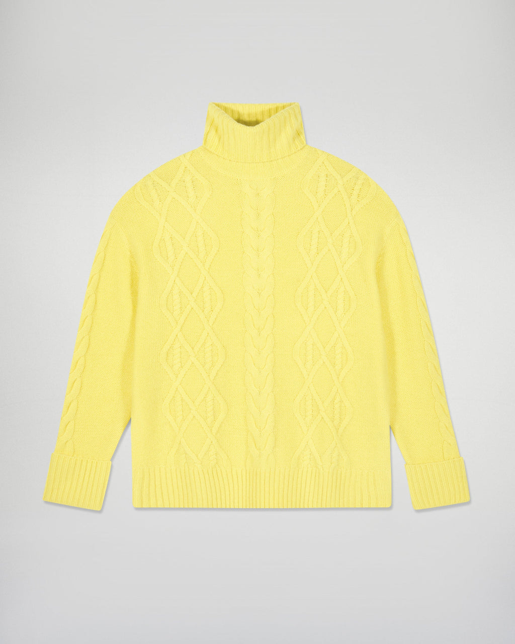 Maglione Dolcevita a Trecce - Creamy Yellow - Donna