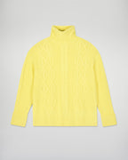 Maglione Dolcevita a Trecce - Creamy Yellow - Donna