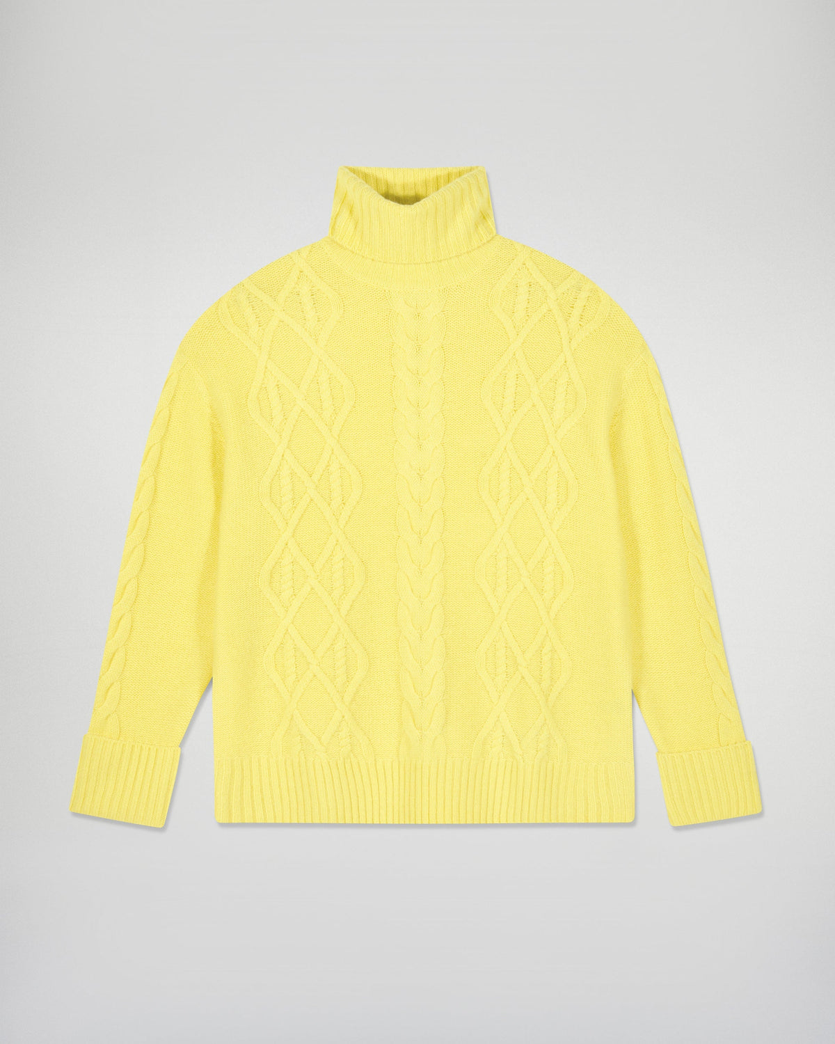 Maglione Dolcevita a Trecce - Creamy Yellow - Donna