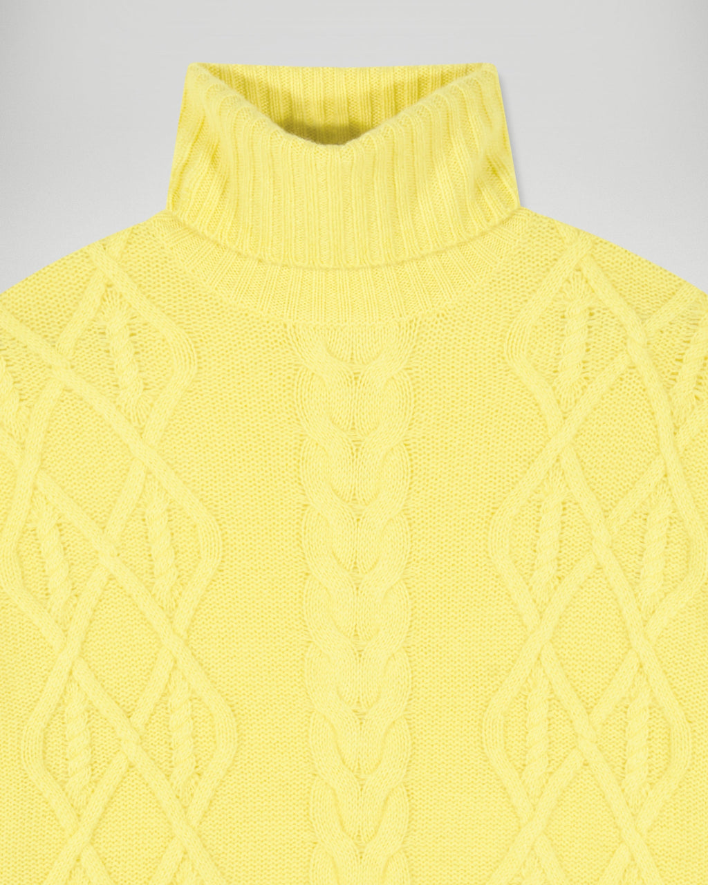 Maglione Dolcevita a Trecce - Creamy Yellow - Donna