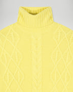 Maglione Dolcevita a Trecce - Creamy Yellow - Donna