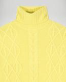 Pull Col Roulé À Torsades - Creamy Yellow - Femme