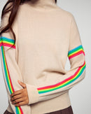 Pull Col Montant À Bandes Ottoman - Sable - Femme