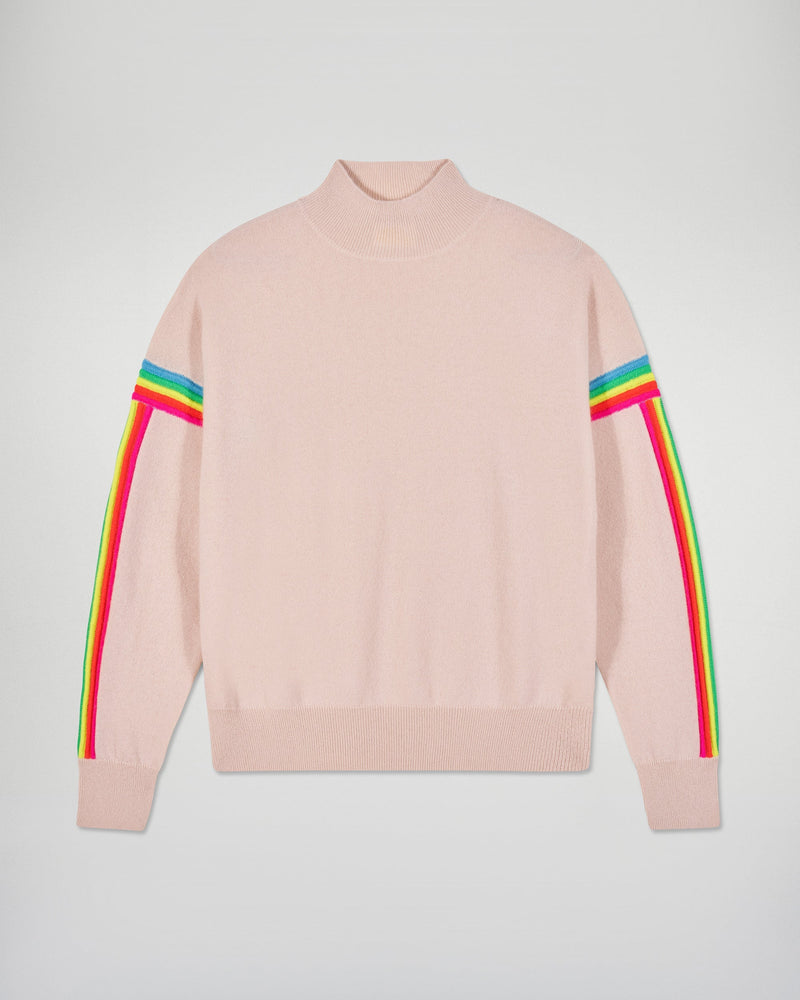 Pull Col Montant À Bandes Ottoman - Sable - Femme