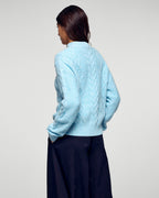 Jersey de cuello alto trenzado - Fairytale Blue - Mujer