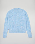 Jersey de cuello alto trenzado - Fairytale Blue - Mujer