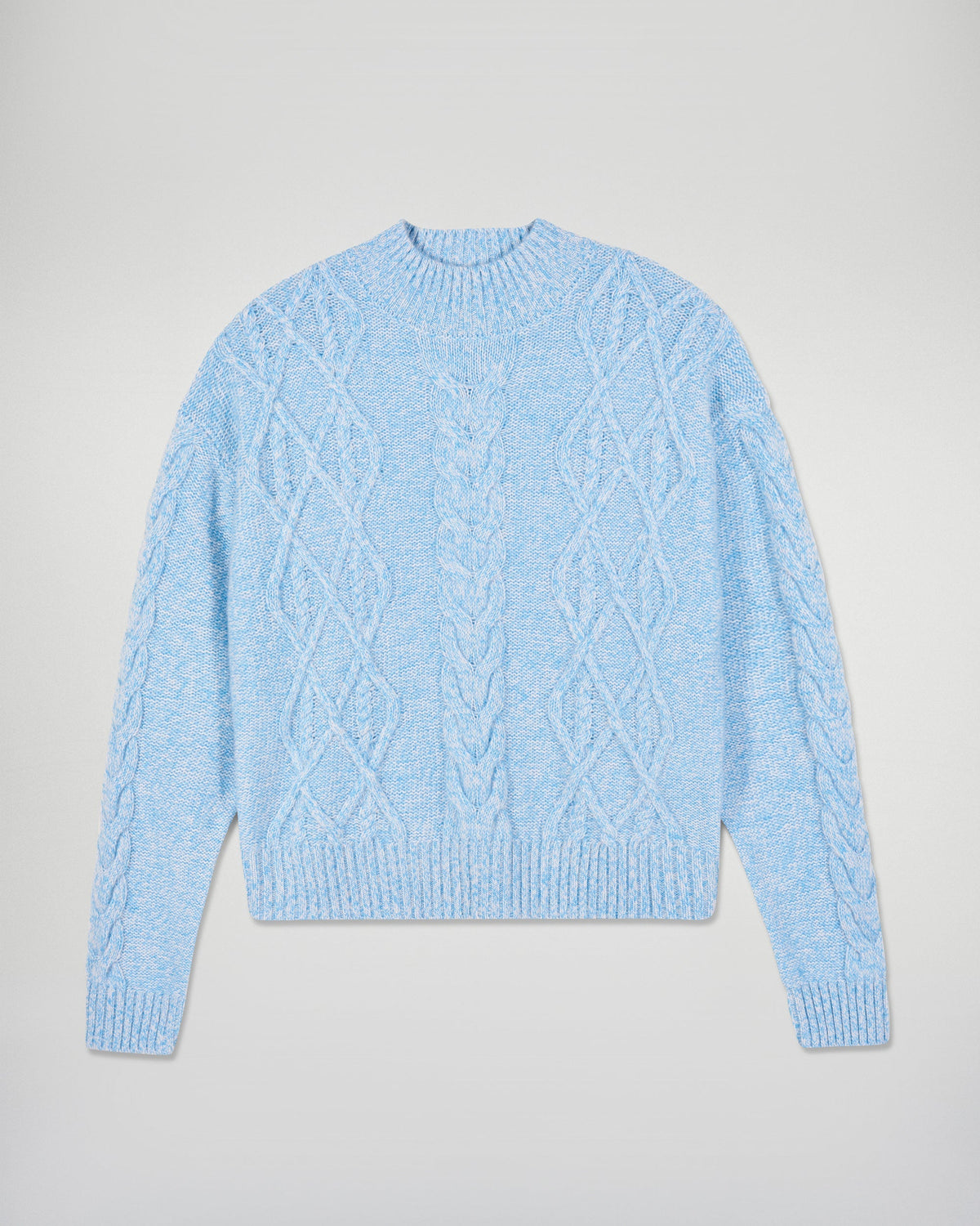 Jersey de cuello alto trenzado - Fairytale Blue - Mujer