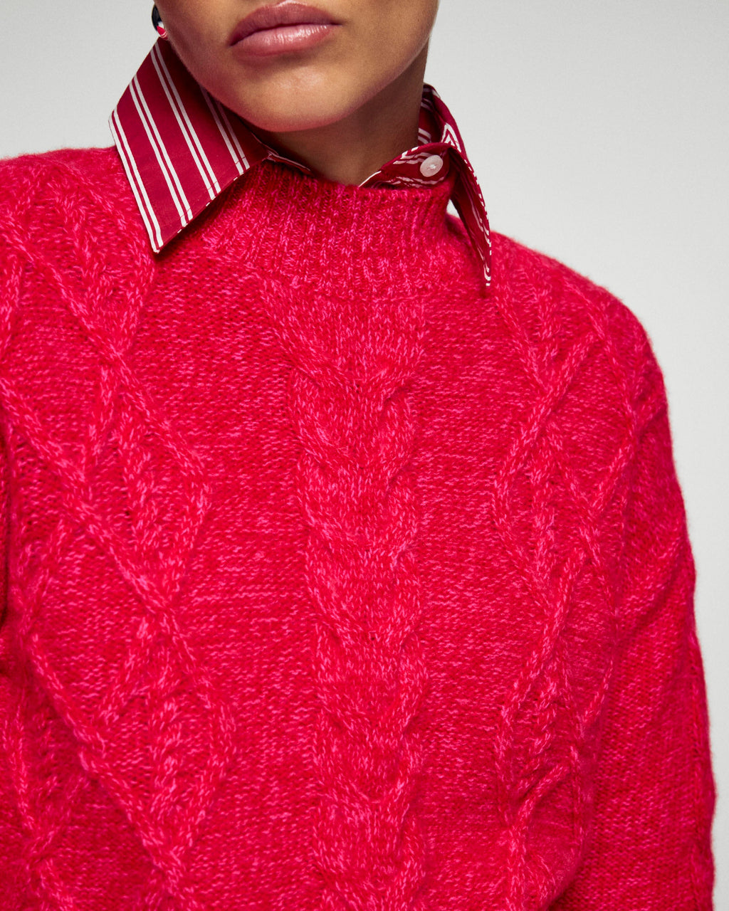 Jersey de cuello alto trenzado - Scarlett Passion Mouliné - Mujer