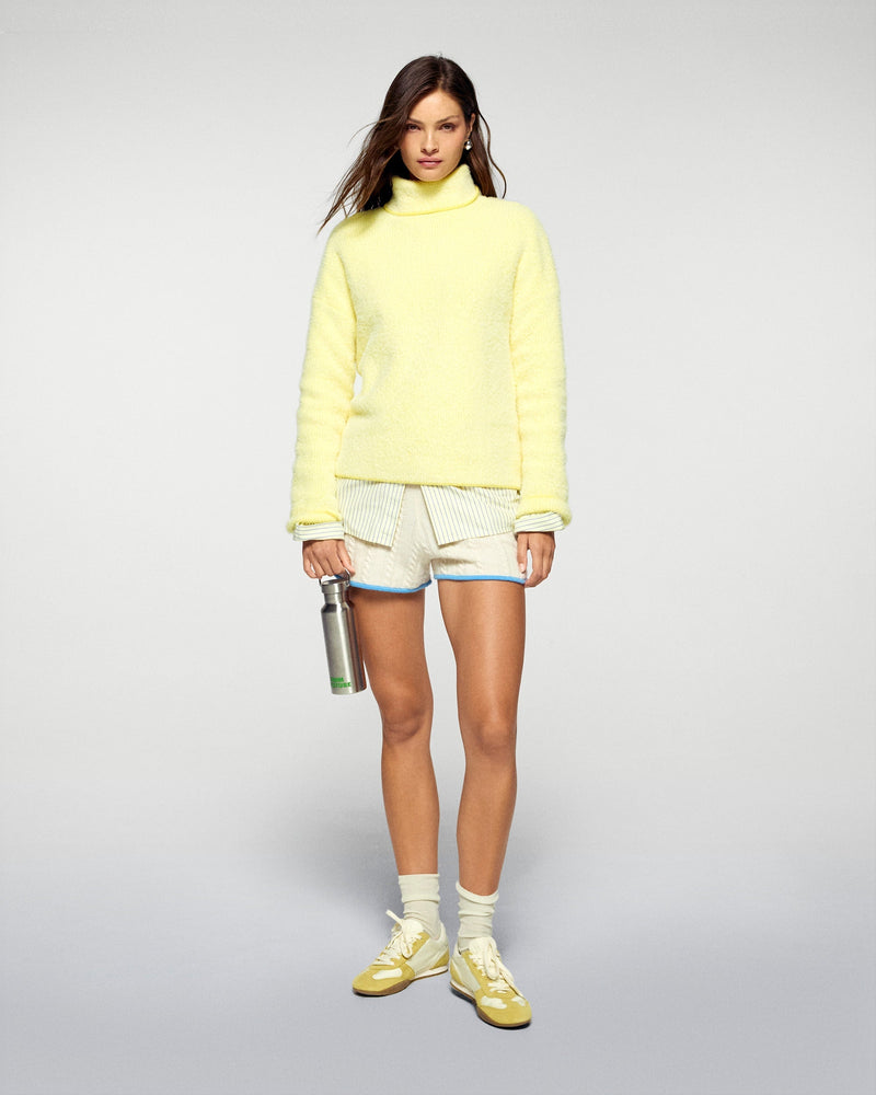 Pull Col Montant - Snowy Yellow - Femme