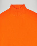 Pull Col Montant Bande Manche Contrastée - Golden Orange - Femme