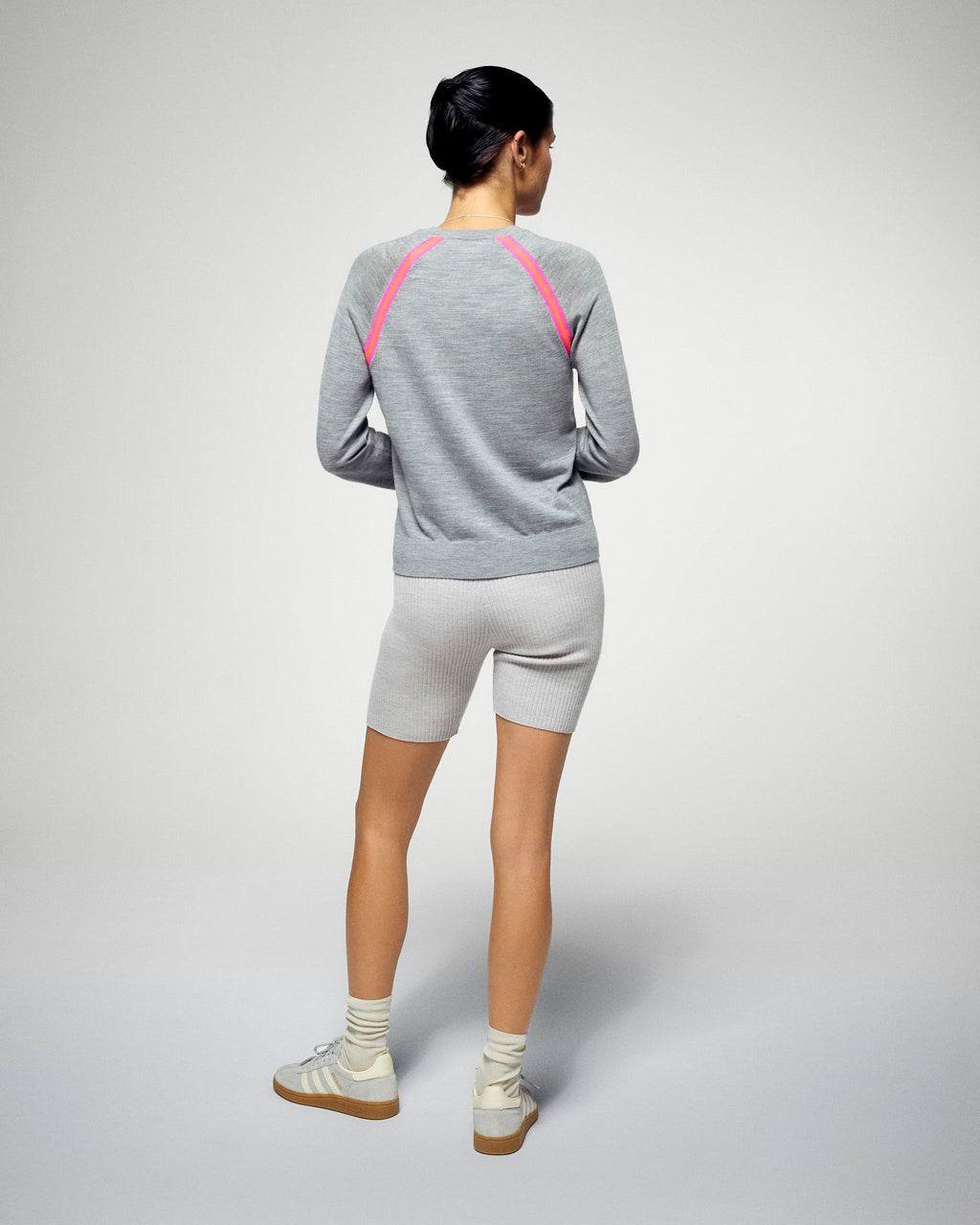 Pull Col Rond - Gris Chiné Foncé - Femme