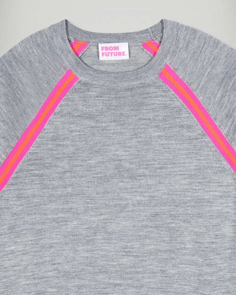 Pull Col Rond - Gris Chiné Foncé - Femme