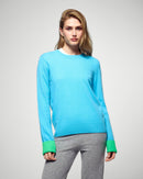 Round Neck Sweater - Candy Blue - Women