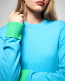 Round Neck Sweater - Candy Blue - Women