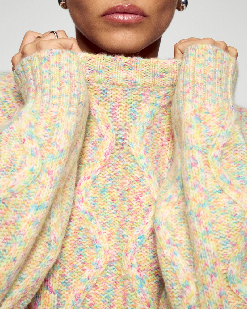 Pull Col Rond À Torsades - Multico - Femme