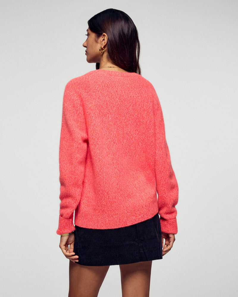 Pull Col V Oversize - Electric Sunset - Femme