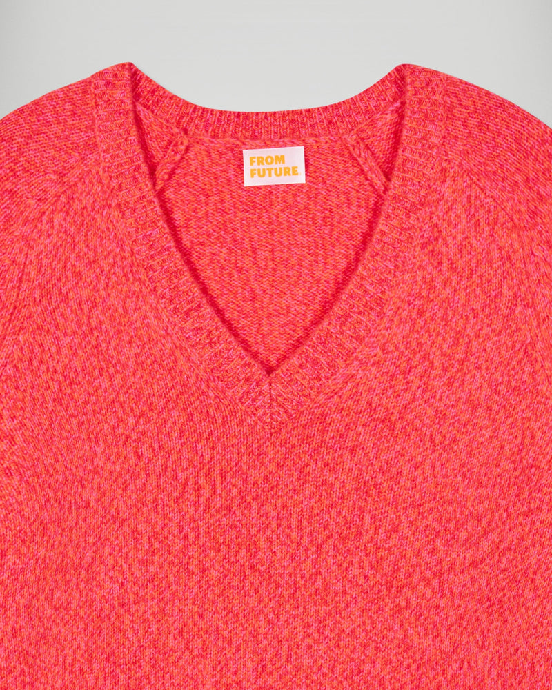 Pull Col V Oversize - Electric Sunset - Femme